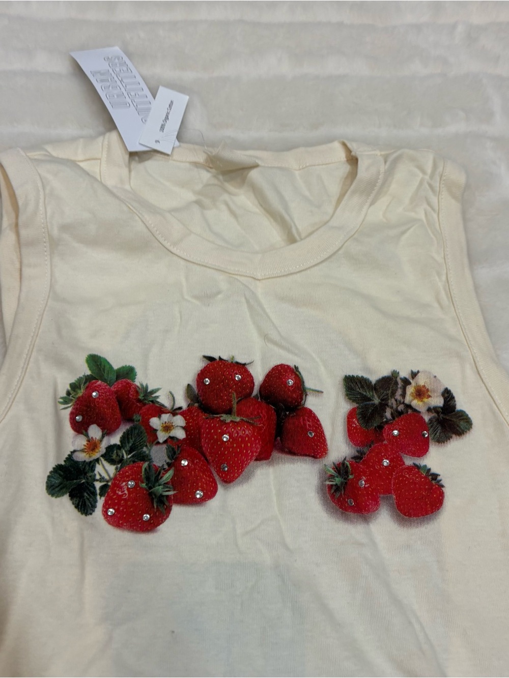 Urban outfitters Tank Top with Red Strawberry Appliqué - Picture 2 of 4